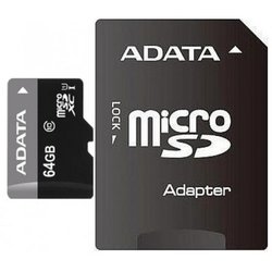 Карта памяти A-DATA 64GB microSD class 10 UHS-I (AUSDX64GUICL10-RA1) ― 