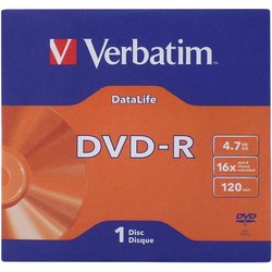 Диск DVD Verbatim 4.7Gb 16X Jacket 50 pcs DATA LIFE (43844-02) ― 