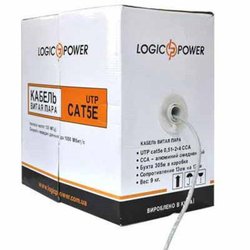 Кабель сетевой LogicPower UTP 305м cat.5e КНП(4*2*0,50)[CU] (2496)