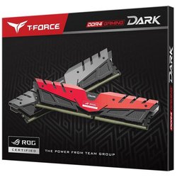 Модуль памяти для компьютера DDR4 16GB (2x8GB) 3000 MHz T-Force Dark Rog Black/Red Team (TDRRD416G3000HC16CDC01)