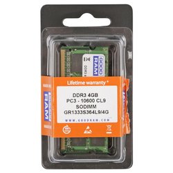 Модуль памяти для ноутбука SoDIMM DDR3 4GB 1333 MHz GOODRAM (GR1333S364L9/4G)