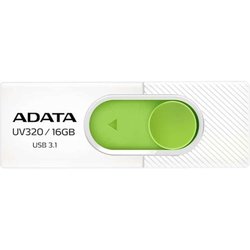 USB флеш накопитель ADATA 16GB UV320 White/Green USB 3.1 (AUV320-16G-RWHGN) ― 