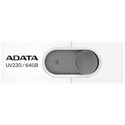 USB флеш накопитель ADATA 64GB UV220 White/Gray USB 2.0 (AUV220-64G-RWHGY) ― 
