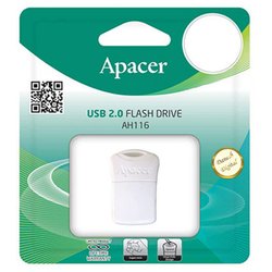 USB флеш накопитель Apacer 16GB AH116 White USB 2.0 (AP16GAH116W-1)