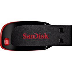 USB флеш накопитель SANDISK 64GB Cruzer Blade Black/red USB 2.0 (SDCZ50-064G-B35) ― 