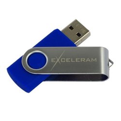 USB флеш накопитель eXceleram 16GB P1 Series Silver/Blue USB 2.0 (EXP1U2SIBL16) ― 