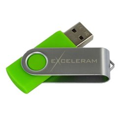 USB флеш накопитель eXceleram 16GB P1 Series Silver/Green USB 2.0 (EXP1U2SIGR16) ― 