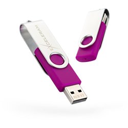 USB флеш накопитель eXceleram 32GB P1 Series Silver/Purple USB 2.0 (EXP1U2SIPU32) ― 