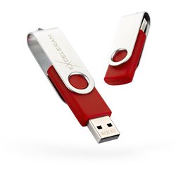 USB флеш накопитель eXceleram 32GB P1 Series Silver/Red USB 2.0 (EXP1U2SIRE32) ― 