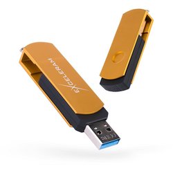 USB флеш накопитель eXceleram 64GB P2 Series Gold/Black USB 3.1 Gen 1 (EXP2U3GOB64) ― 