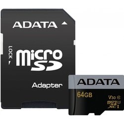Карта памяти ADATA 64GB microSD class 10 UHS-I U3 V30 Premier Pro (AUSDX64GUI3V30G-RA1) ― 