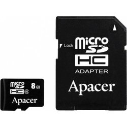 Карта памяти Apacer 8GB microSDHC Class4 w/ 1 Adapter RP (AP8GMCSH4-R) ― 
