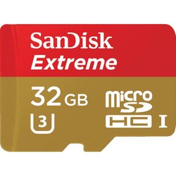 Карта памяти SANDISK 32GB microSD class 10 V30 A1 UHS-I U3 Extreme Action (SDSQXAF-032G-GN6AA) ― 