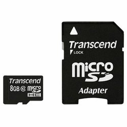 Карта памяти 8Gb microSDHC class 10 Transcend (TS8GUSDHC10)