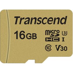 Карта памяти Transcend 16GB microSDHC class 10 UHS-I U3 V30 (TS16GUSD500S) ― 