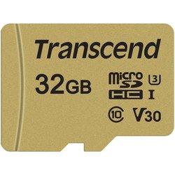 Карта памяти Transcend 32GB microSDHC class 10 UHS-I U3 V30 (TS32GUSD500S) ― 