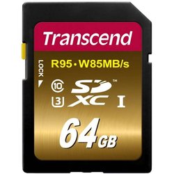 Карта памяти Transcend 64GB SDXC class 10 UHS-I U3 (TS64GSDU3X) ― 