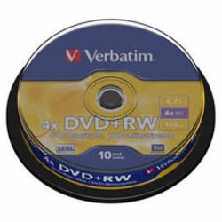 Диск DVD Verbatim 4.7Gb 4x CakeBox 10 шт silver (43488) ― 