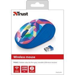 Мышка Trust Primo Wireless Mouse blue geometry (21480)