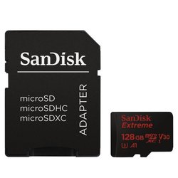 Карта памяти SANDISK 128GB microSD class 10 A1 V30 UHS-I U3 Extreme Action (SDSQXAF-128G-GN6AA)