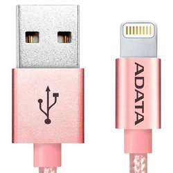Дата кабель USB 2.0 – Lightning 1.0m Rose Golden ADATA (AMFIAL-100CMK-CRG)