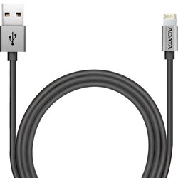 Дата кабель USB 2.0 – Lightning 1.0m Titanium ADATA (AMFIAL-100CMK-CTI)