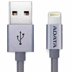 Дата кабель USB 2.0 – Lightning 1.0m Titanium ADATA (AMFIAL-100CMK-CTI)