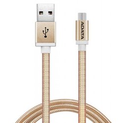 Дата кабель USB 2.0 – Micro USB 1.0m Golden ADATA (AMUCAL-100CMK-CGD) ― 