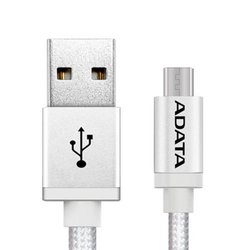 Дата кабель USB 2.0 – Micro USB 1.0m Silver ADATA (AMUCAL-100CMK-CSV)
