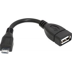 Дата кабель USB OTG microUSB(M)—USB(F), 8см, пакет Defender (87300) ― 
