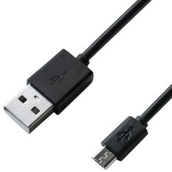 Дата кабель USB 2.0 AM to Micro 5P 1.5m Cu, 2.1A, Black Grand-X (PM015BS) ― 