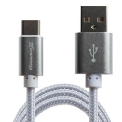 Дата кабель USB 2.0 AM to Type-C 1.0m Silver Grand-X (FC01)