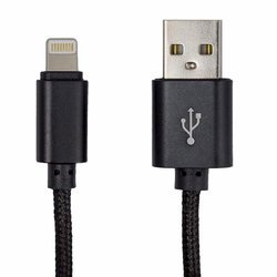 Дата кабель USB 2.0 AM to Lightning 1.0m DC-IP-152NR black Greenwave (R0014165)