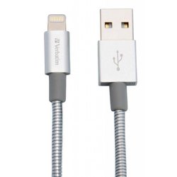 Дата кабель USB 2.0 AM to Lightning 1.0m silver Verbatim (48859) ― 