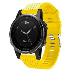 Смарт-часы Garmin Fenix 5s Sapphire Black with Yellow Silicon (010-01685-37) ― 