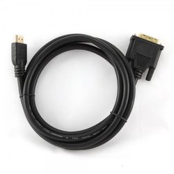 Кабель мультимедийный HDMI to DVI 18+1pin M, 0.5m Cablexpert (CC-HDMI-DVI-0.5M)