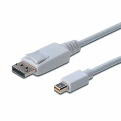 Кабель мультимедийный miniDisplayPort to DisplayPort 1.0m DIGITUS (AK-340102-010-W) ― 