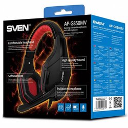 Наушники SVEN AP-G850MV black-red