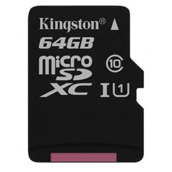 Карта памяти Kingston 64GB microSDXC class 10 UHS-I Canvas Select (SDCS/64GBSP)