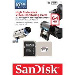 Карта памяти SANDISK 64GB microSDXC class 10 High Endurance Video Monitoring (SDSDQQ-064G-G46A)