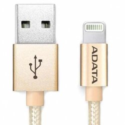 Дата кабель USB 2.0 – Lightning 1.0m Golden ADATA (AMFIAL-100CMK-CGD)
