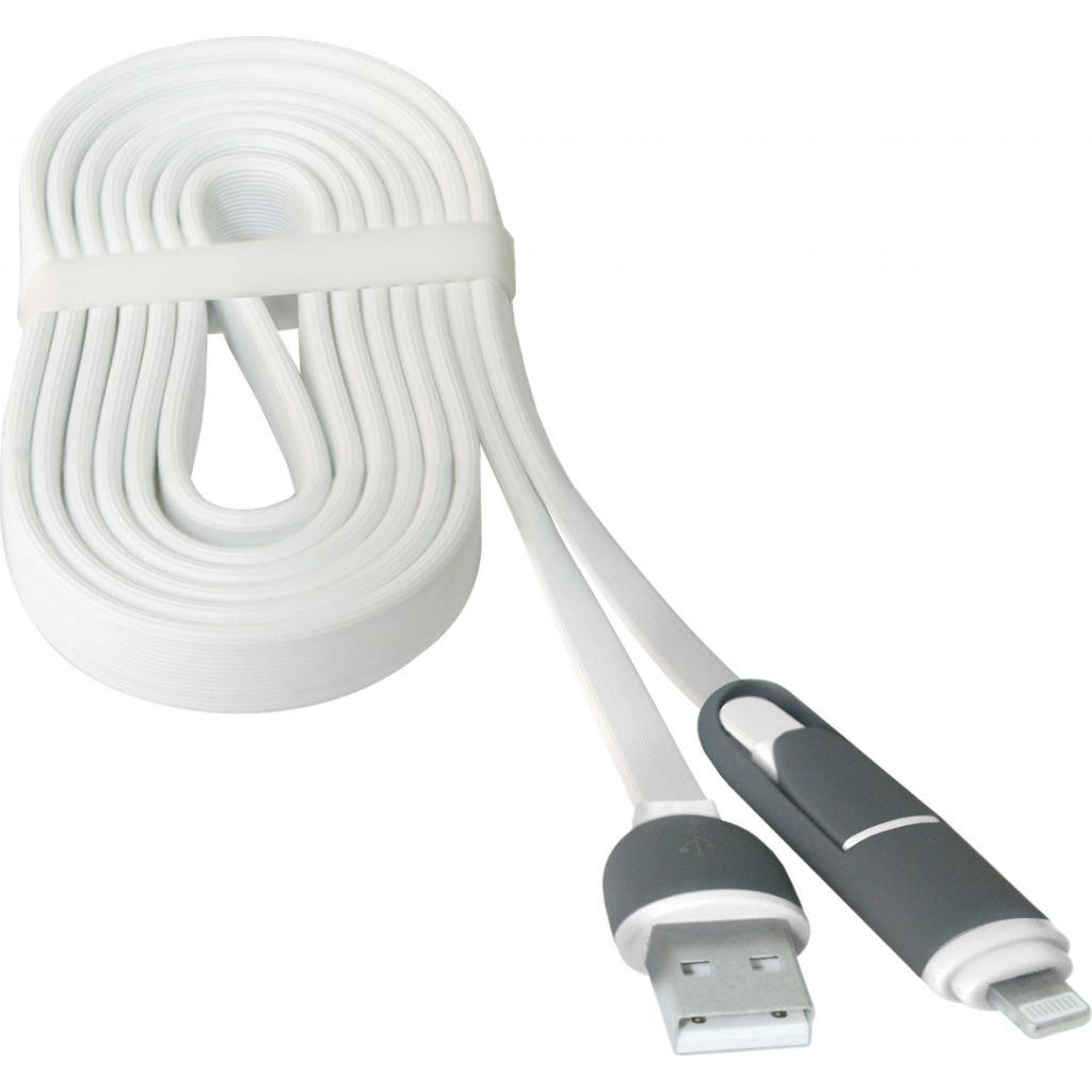Дата кабель USB10-03BP USB - Micro USB/Lightning, white, 1m Defender (87493)