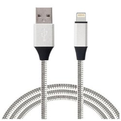 Дата кабель USB 2.0 AM to Lightning 1m metal silver Vinga (VRC071SI)