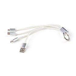 Дата кабель USB 2.0 AM to Lightning + Micro 5P + Type-C 0.2m silver Vinga (VRC121S)