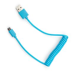 Дата кабель USB 2.0 AM to Micro 5P Spring 1m blue Vinga (VCPDCMS1B)