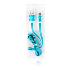 Дата кабель USB 2.0 AM to Type-C 1m flat blue Vinga (VRC101BC)