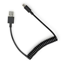 Дата кабель USB 2.0 AM to Type-C Spring 1m black Vinga (VCPDCTCS1BK)