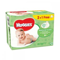 Влажные салфетки Huggies Natural Care 56 х 3 шт (5029053550176) ― 