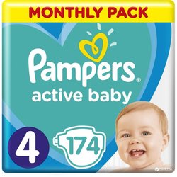 Подгузник Pampers Active Baby Maxi Размер 4 (9-14 кг), 174 шт. (8001090910820)