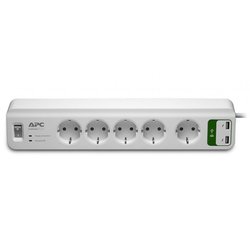 Сетевой фильтр питания APC Essential SurgeArrest 5 outlets ++ 2 USB (5V, 2.4A) (PM5U-RS) ― 